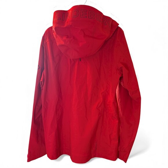 J. Lindeberg Men’s Golf Jacket Rain Windbreaker Small Red TX Shield Aerial Lite - Picture 4 of 11